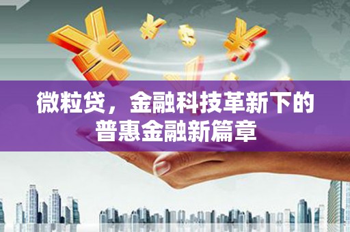 肃北微粒贷，金融科技革新下的普惠金融新篇章