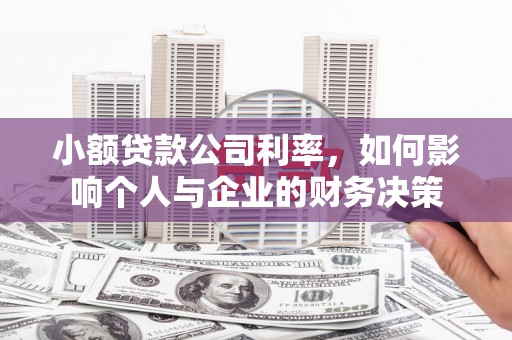 肃北小额贷款公司利率，如何影响个人与企业的财务决策