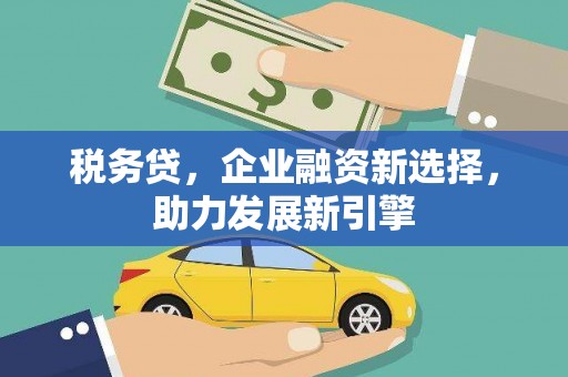 肃北税务贷，企业融资新选择，助力发展新引擎