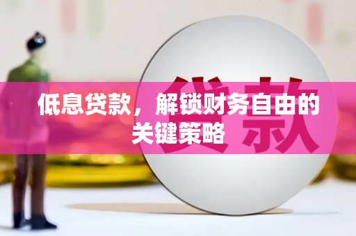 肃北低息贷款，解锁财务自由的关键策略
