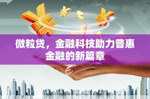肃北微粒贷，金融科技助力普惠金融的新篇章