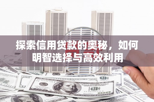 肃北探索信用贷款的奥秘，如何明智选择与高效利用