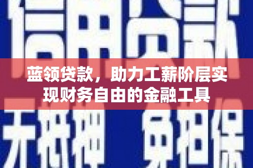 肃北蓝领贷款，助力工薪阶层实现财务自由的金融工具